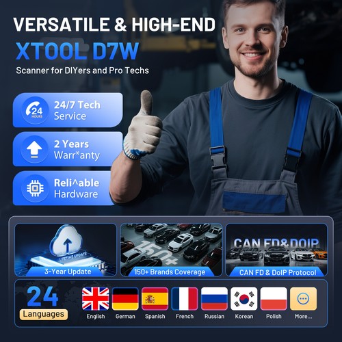 XTOOL D7W V2.0 Wireless OBD2 Scanner Full System Diagnostic Tool ECU Coding FCA - Picture 10 of 12