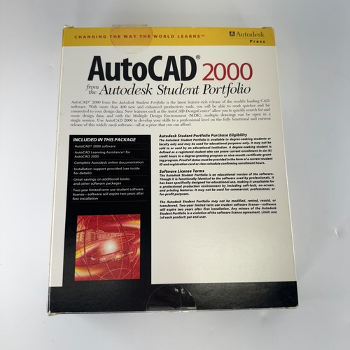 AutoCAD 2000 von Autodesk Student Portfolio Software CD & Installationshandbuch - Bild 2 von 6