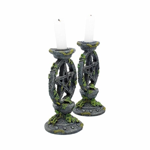 WICCA PENTAGRAMM KERZENLEUCHTER - Ivy Gothic - Nemesis Now - groß 15 cm Paar - Bild 3 von 3