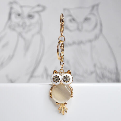 Owl Bird Keychain Bag Accessory Keyring Sparkle Crystal Rhinestone Girls Gift UK - Picture 12 of 13