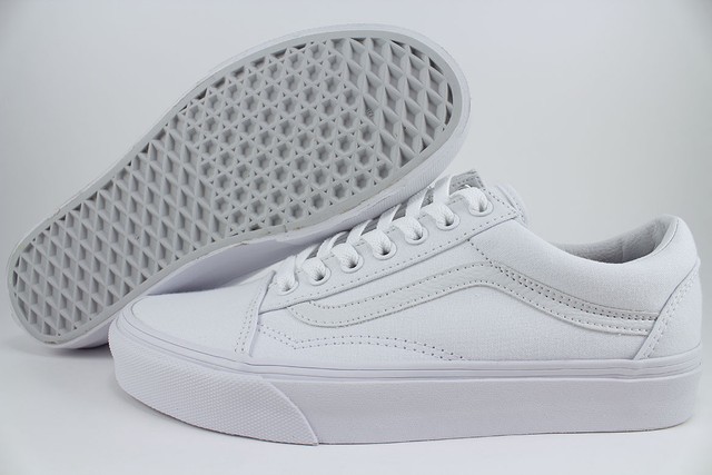 vans old skool all white leather