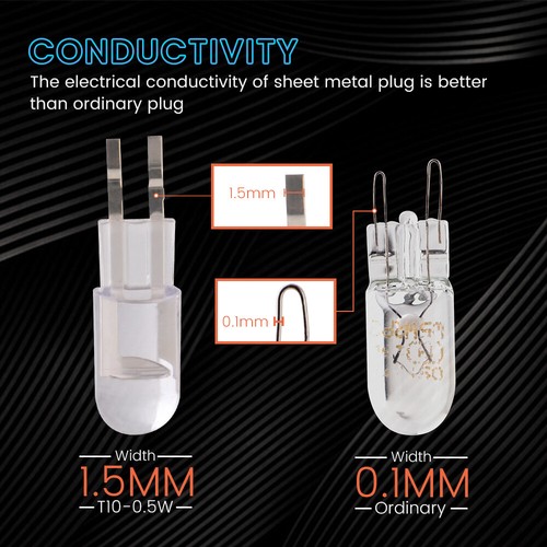 100Pcs T10 2825 168 194 F10 LED SMD 0.5W Interior Dome Map Trunk Light bulbs 12V - Picture 4 of 19