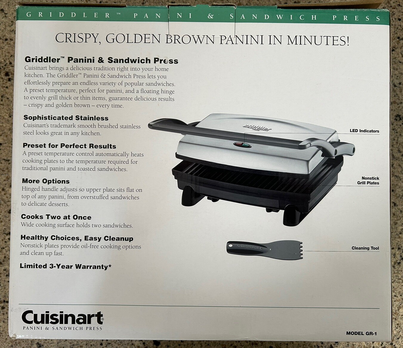 Cuisinart Gr1 Griddler Panini and Sandwich Press for sale online eBay