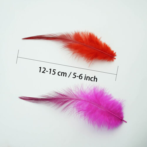 100Pcs 27color Dyed Rooster Feathers 5-6" for DIY Craft Wedding Festival Costume - Picture 2 of 36