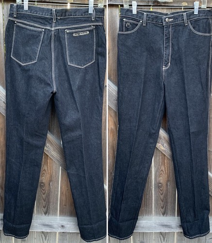 Vintage Gloria Vanderbilt for Murjani jeans black w/ lt stitching 16 31.5 Waist - Picture 4 of 12