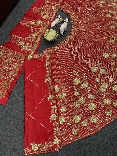 Attraktive Lehenga Choli für Damen indische Partykleidung Lehnga für festliches Sangeet - Bild 4 von 6