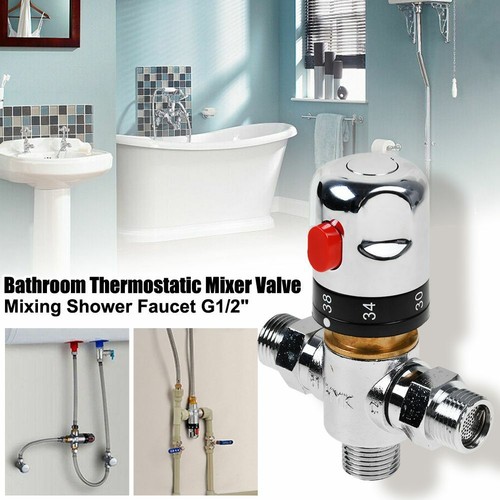 Bathroom Thermostatic Water Mixer Valve Bidet Control Mixing Shower Faucet Tap - Picture 11 of 11