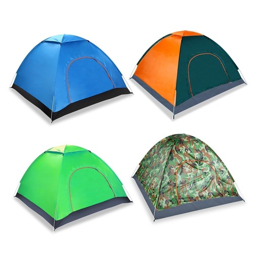 3-4 Person Instant Pop Up Tent Camping Outdoor Waterproof w/Mosquito Net Doors - Picture 10 of 33