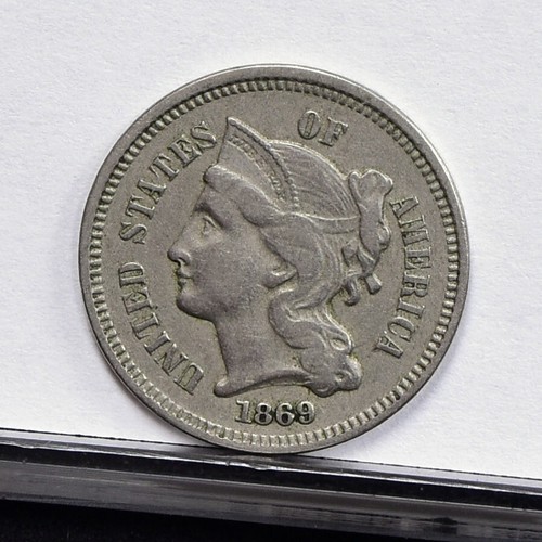 1869 Three Cent Nickel 3CN - XF (#58604-L) - Picture 4 of 8