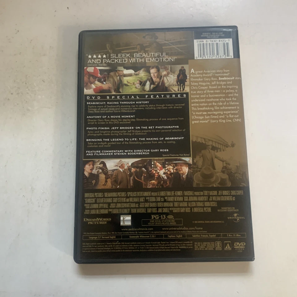 Seabiscuit (Widescreen Edition) - DVD - VERY GOOD ADD TO CART 2 GET 2 FREE! - Image 2 of 4