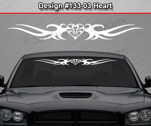133-03 CORAZÓN Parabrisas Calcomanía Ventana Adhesivo Vinilo Banner Tribal Desplazamiento Corazón - Imagen 4 de 8