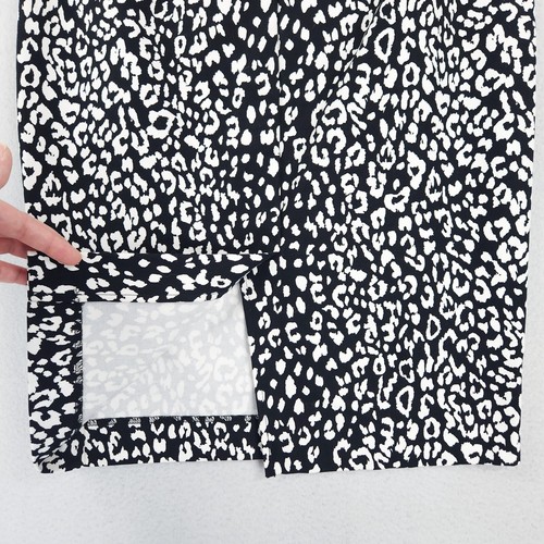 Banana Republic Skirt Womens 2 Black White Leopard Print Pencil Stretch Career - Picture 9 of 12