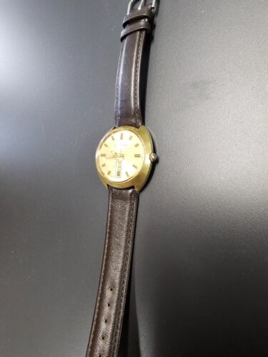 Pennard Lucien Piccard Men's Watch 17J Gold Sunburst Dial Day Date AutomaticRUNS - Picture 3 of 5