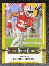2022 Leaf Draft Treveyon Henderson Rookie RC Gold #06  - Ohio State Buckeyes