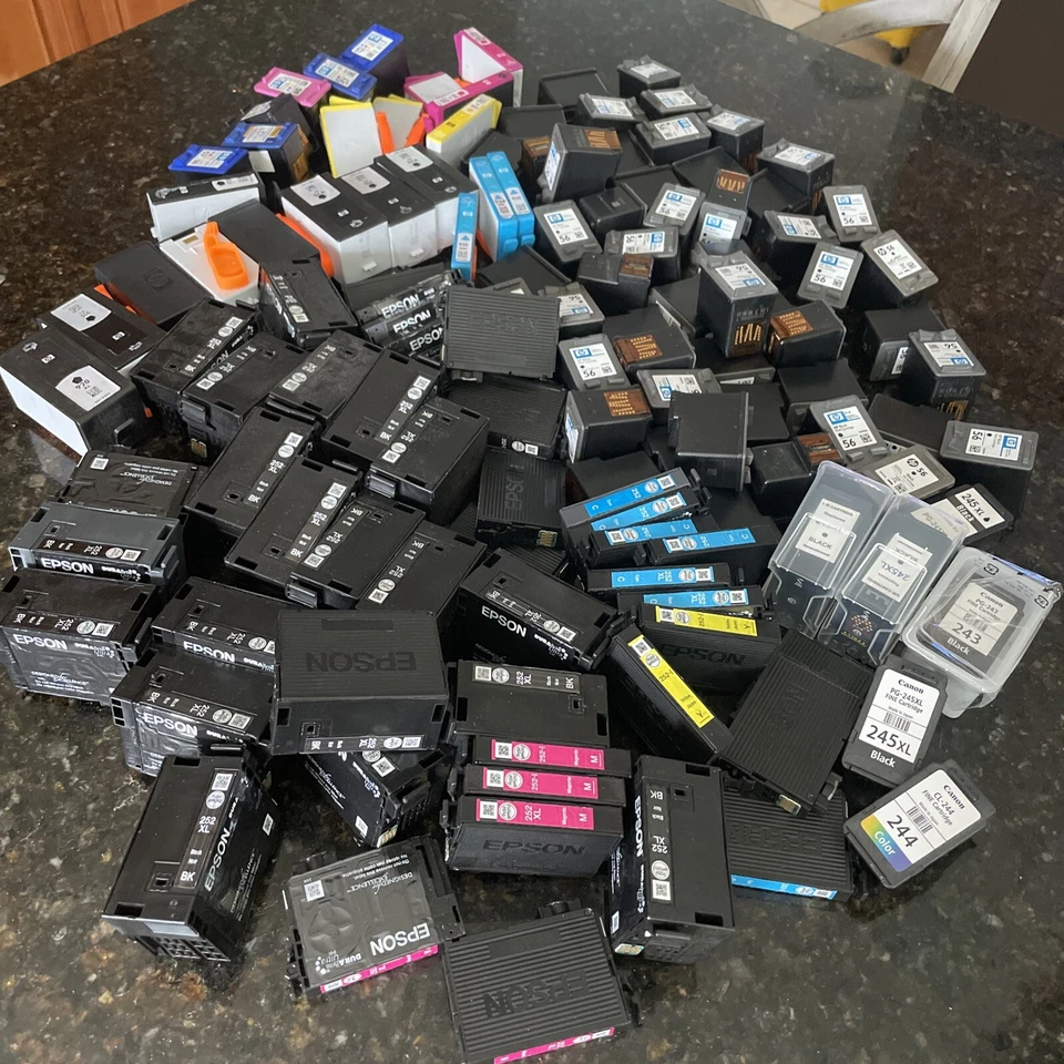 Lote Mixto 246 Cartuchos de Tinta Vacíos Grapas Recompensas: HP, Canon, Epson ******* Foto 3 de 4