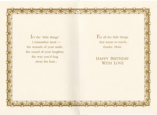 Dulce Tarjeta Vintage FELIZ CUMPLEAÑOS CON AMOR PARA MI MAMÁ — Gibson Greetings +✉ - Imagen 2 de 5