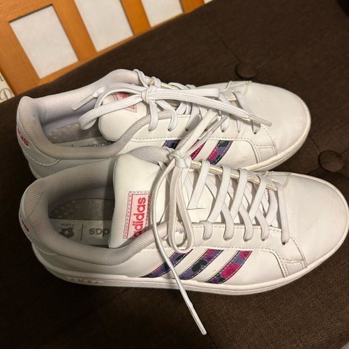 Farm Rio x Adidas Grand Court Leather Floral White Pink Women's Size 6 - Picture 4 of 8