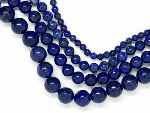 Blue lapis lazuli round 4mm/6mm/8mm/10mmbeads. Natural gemstone beads. 15.5'' - Picture 1 of 6