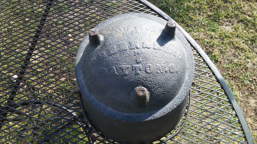 Antique Greer and King Dayton Oh. No. 7 Cast Iron Cowboy Kettle Three Legs - Picture 1 of 10