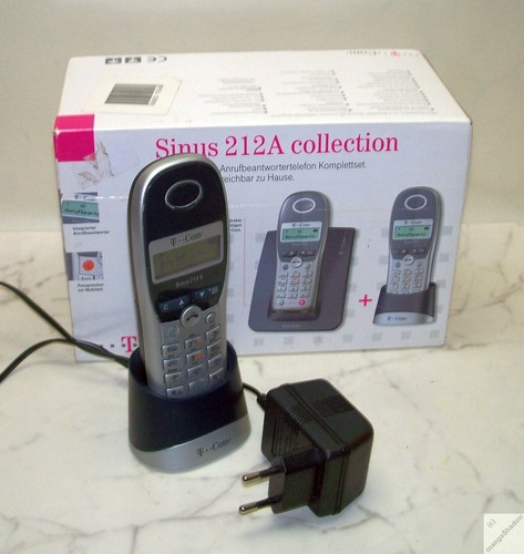 T-Com Sinus 212A Słuchawka z ładowarką Telefon dect _fq - Zdjęcie 1 z 11