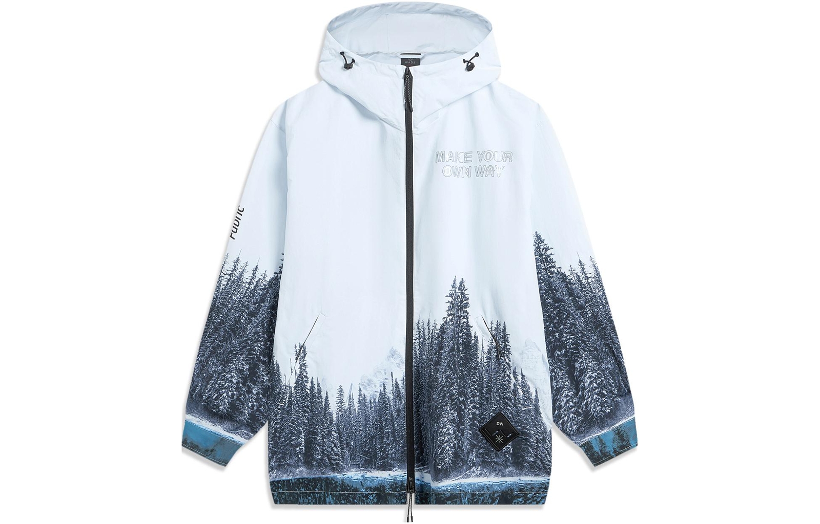 Толстовка на молнии с капюшоном и надписью Wade X Artist из серии DFT Collaboration с принтом по всему телу