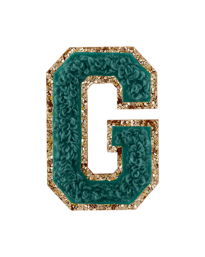 Stoney Clover Lane Forest Green Glitter Varsity Letter Patches - Picture 7 of 50