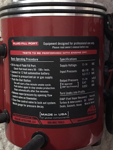 MATCO Evap Leak Detector Part EV9510B Emissions Automotive Garage Shop Tool￼￼ - Picture 6 of 11