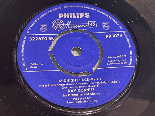 Ray Conniff His Orchestra and Chorus - Midnight Lace - Vinyl Record 7" Single - Picture 5 of 5