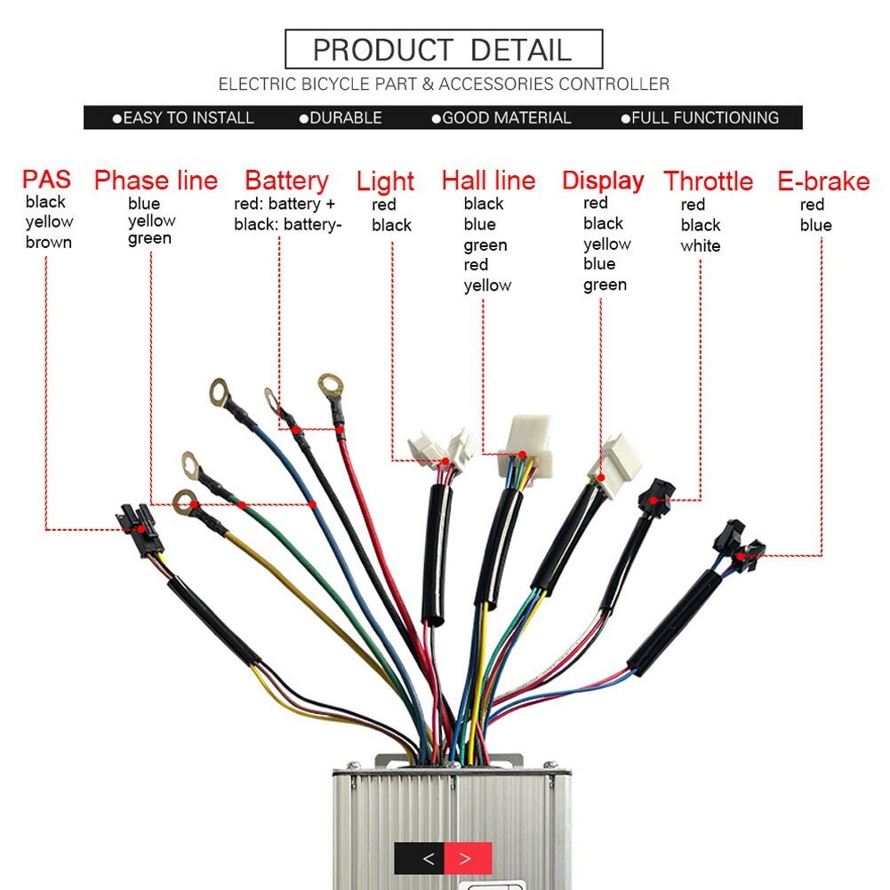 Efficient Power Output 36/48V KT 30A Ebike Sinewave Controller with Lightline - Picture 10 of 10