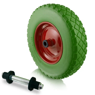 Vollgummireifen PU Schubkarrenrad für Schubkarren 4.80/4.00-8 Grün BITUXX