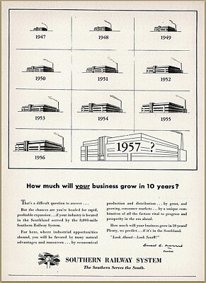 1946 e Southern Railway system How much will your business Grow Print Ad