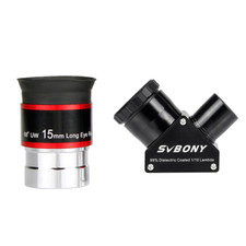 SVBONY 1.25" 68  Ultra Wide Angle 15mm Eyepiece/ SV223 1.25" 90  Mirror Diagonal