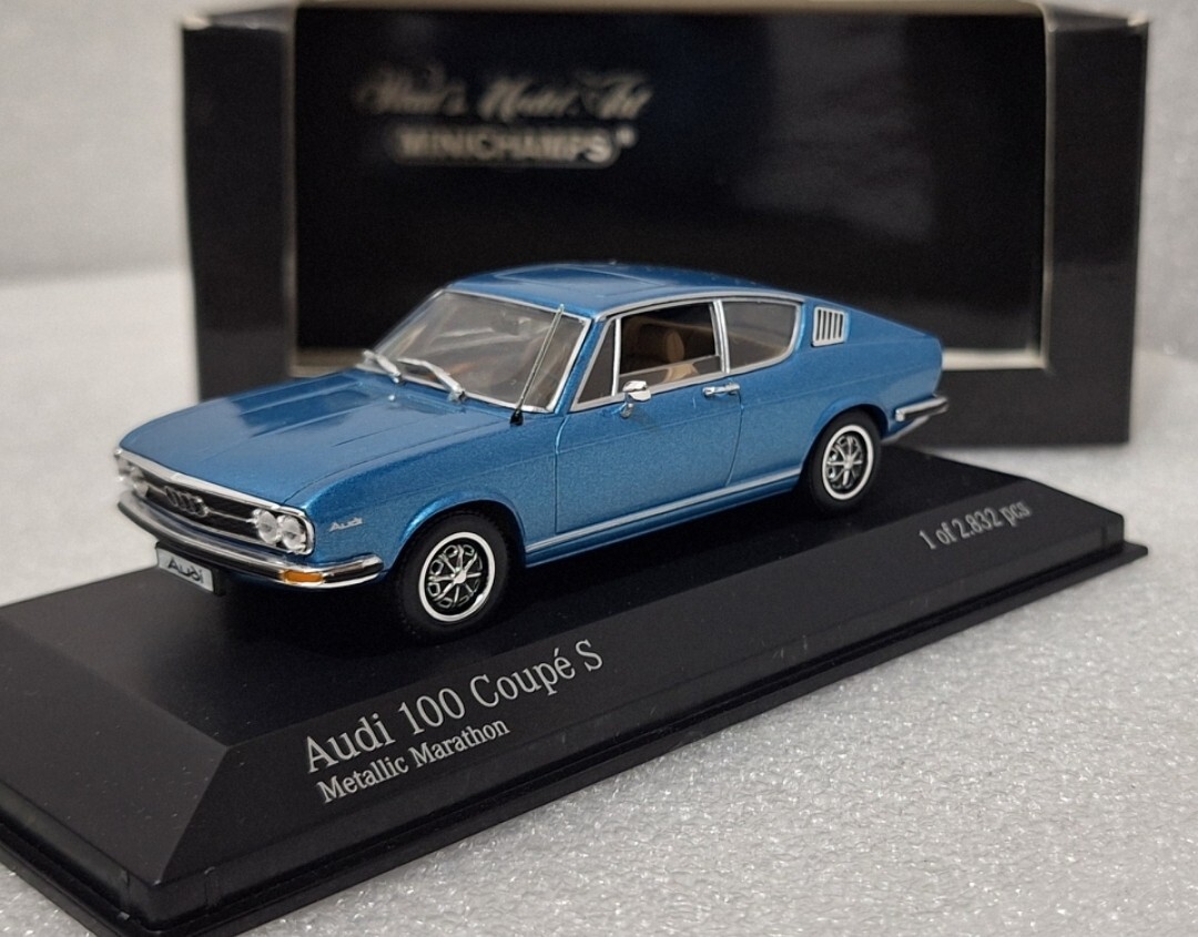 ミニチャンプス AUDI 100 1/43 ミニカー アウディ Audi 100 Coupe S 1969-75 Blue 1:43 Minichamps 430019120
