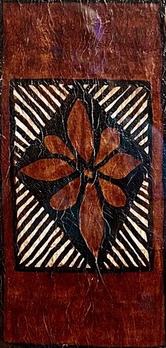 Framed Polynesian Oceanic Tapa Bark Cloth 24”x18.5” - Picture 5 of 14
