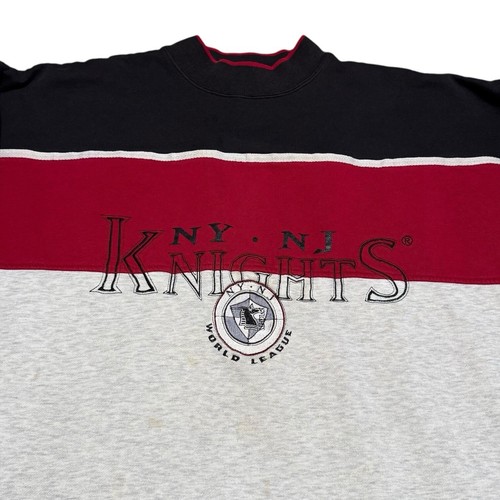 Vintage Adidas New York New Jersey Knights Stained Mock Neck Sweatshirt Adult L - Picture 3 of 10