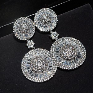 5-00-Ct-Round-amp-Baguette-Cut-Diamond-14K-White-Gold-Finish-Drop-Dangle-Earrings
