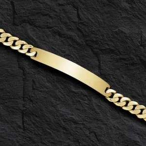 14k-Solid-Yellow-Gold-Handmade-Men-039-s-ID-Curb-Link-Bracelet-6-5-mm-22-grams-8-5-034