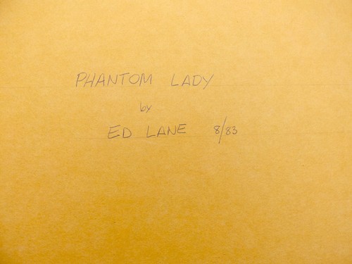 Dipinto originale a guazzo Phantom Lady di Ed Lane datato agosto 1983 30" x 20" - Foto 9 di 11