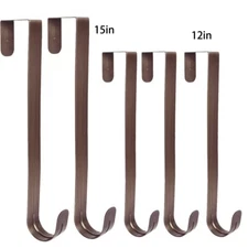 Christmas Wreath Hanger Over The Door Hanger Front Door Hooks 12" 15"-Bronze