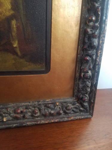 Vtg Rembrandt “Red Hat” Print Vintage Beautiful Gold Matt Wood FRAME 28x22.5 - Picture 4 of 10