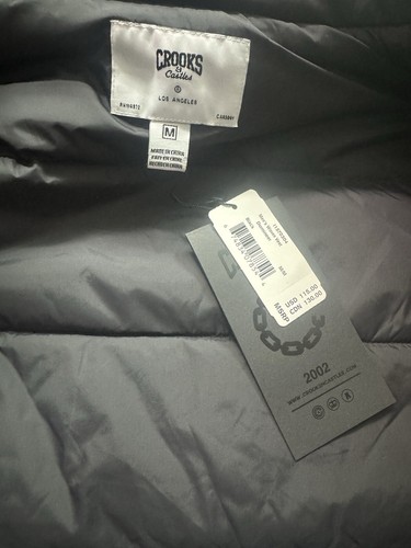 Crooks & Castles Mens The Chain Lux Quilted Vest, Black, Medium - NWT - Picture 6 of 7