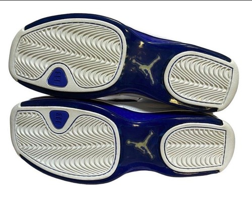 Talla 8.5 - Air Jordan 18 OG 2003 Blanco Sport Royal 305869-101 Auténtico DS Grieta - Imagen 3 de 9