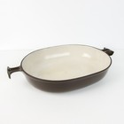 Le Creuset Enzo Mari Cast Iron Oval Casserole Dish Brown La Mama Vintage MCM
