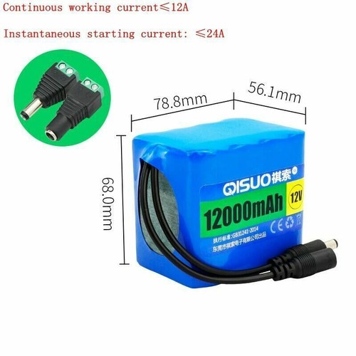 DC 12V 1500-30000mAh Rechargeable Li-ion Battery Pack for Various 12 V Lamps New - Picture 18 of 29