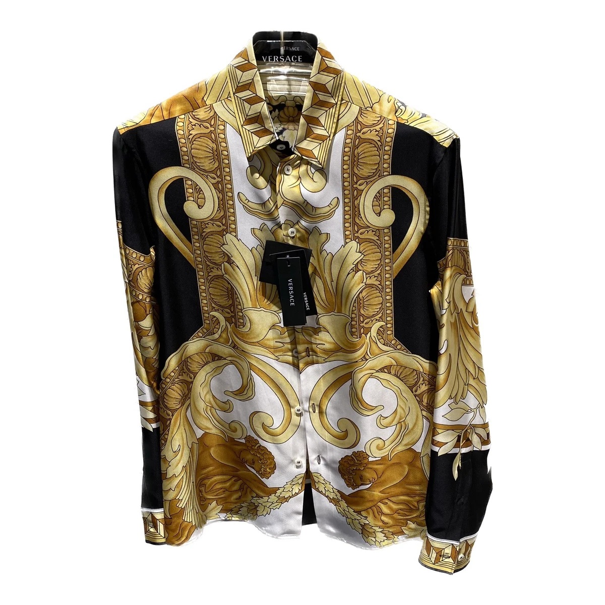 Versace shirt mens clearance silk