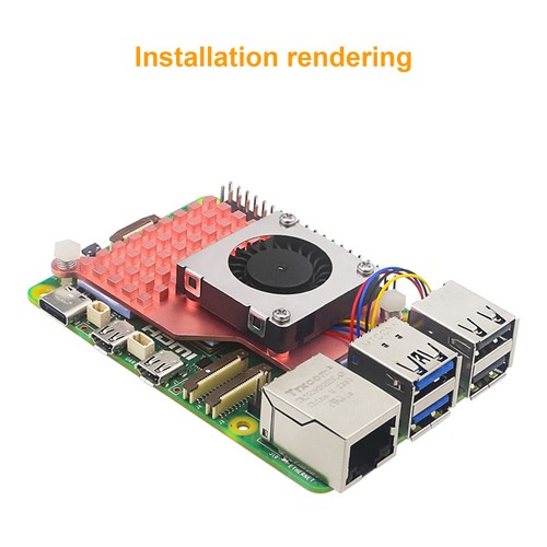 Enfriador de ventilador Raspberry Pi 5 material de cobre puro disipador de calor ventilador Cooling Fan - Imagen 11 de 13