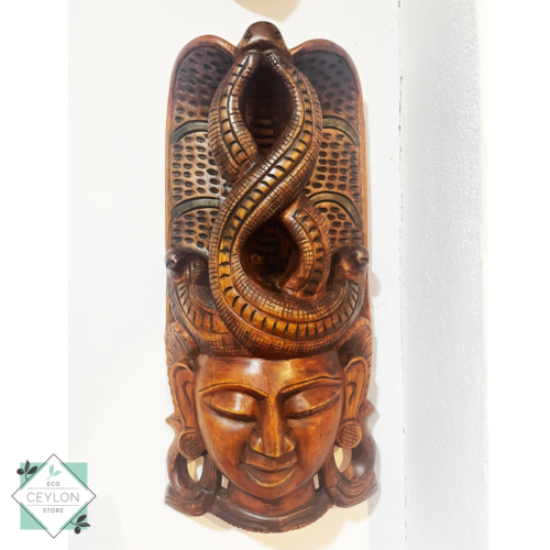 Wooden Snake Mask Wall Decor, Hand Carved Wall Decor Snake Art - 第 1/7 張圖片