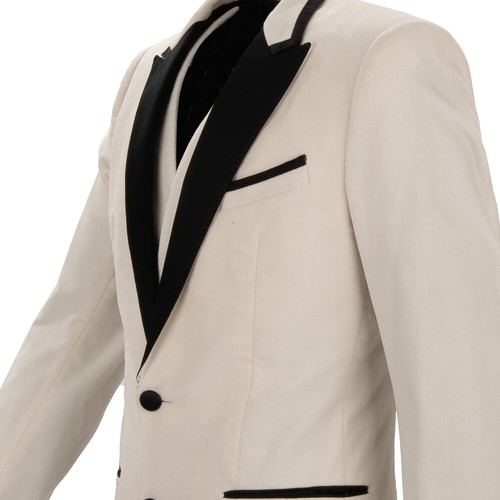 DOLCE & GABBANA Velvet Blazer Jacket Tuxedo Vest White Black 44 US 34 XS - Picture 7 of 9