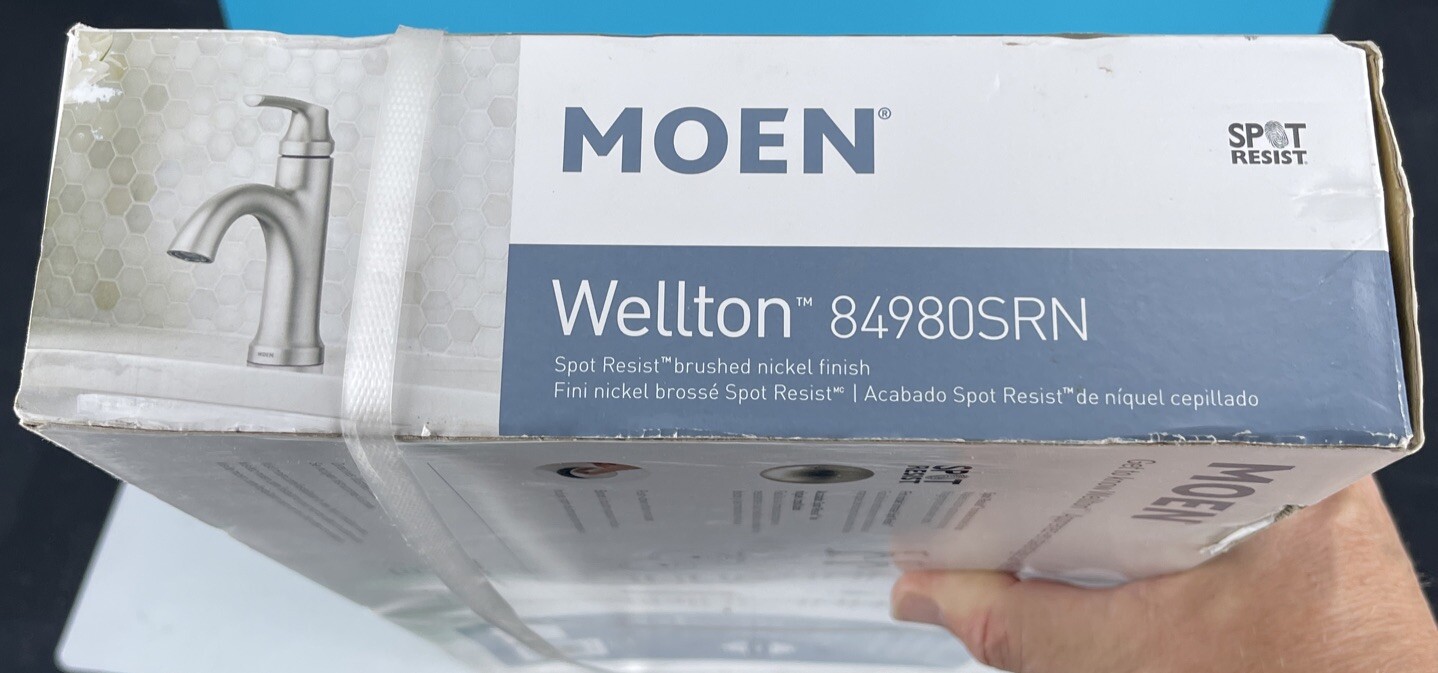 Moen Wellton 84980SRN Bathroom Faucet One Handle Pushdown Drain