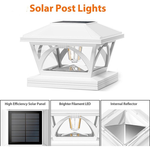 2-8PCS Outdoor Light Solar Post Deck Fence Cap 4x4/5x5 Bright Light NEW - Picture 15 of 18